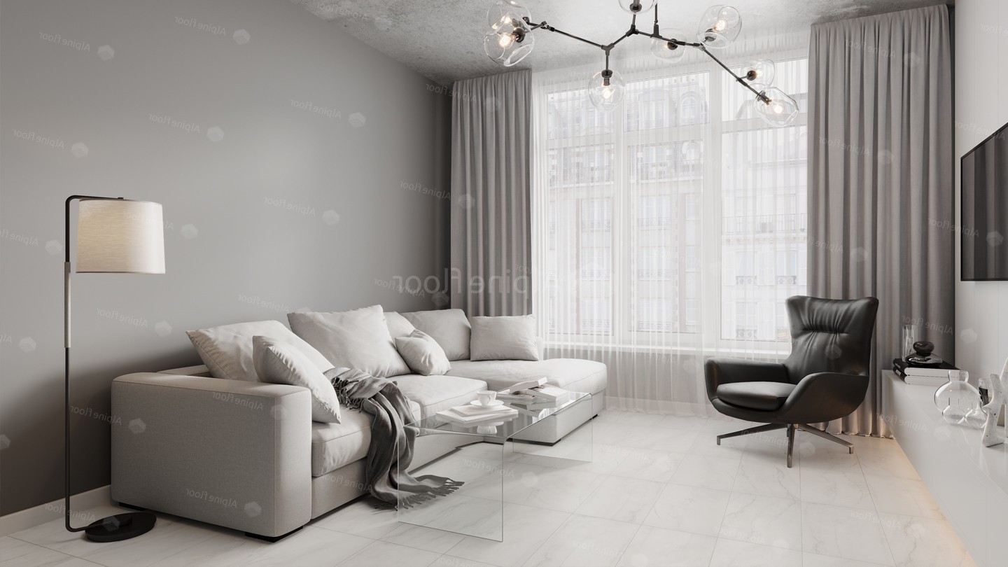 Кварцвиниловая плитка Alpine Floor клеевая Light Stone Брайс ECO 15-7 608×303×2,5 фото в интерьере